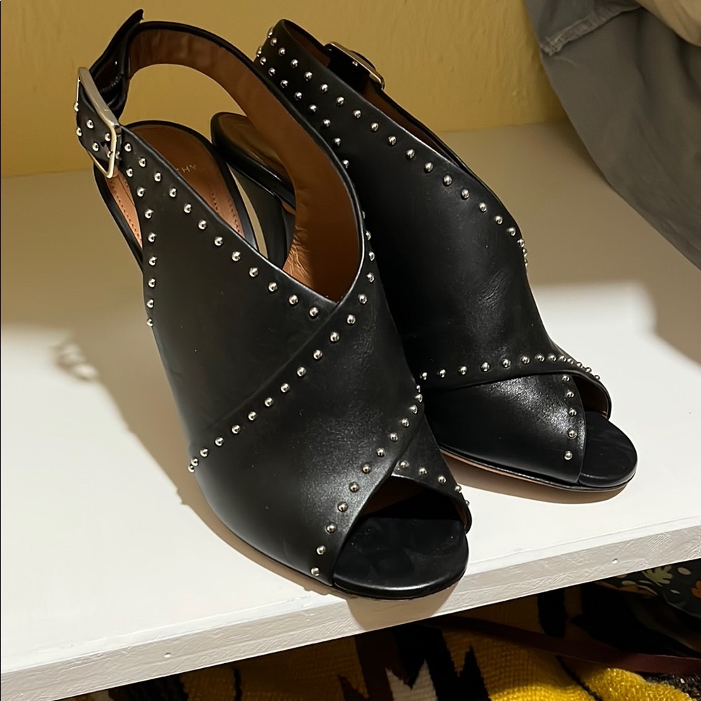 Givenchy Black Studded Slingback Heels